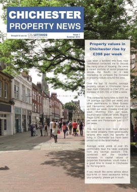 Chichester Property News - Property values in Chichester rise by £398 per week